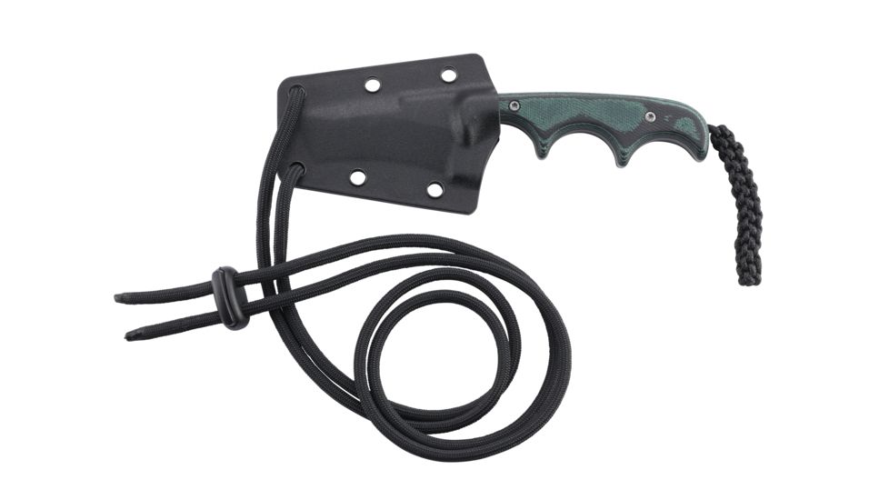 CRKT Folts Minimalist Bowie Fixed Blade Knife, 2in, Bowie Style Clip Point, Black Micarta Handle CR2387K