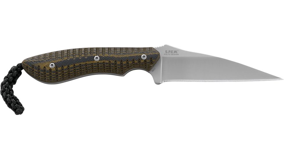 CRKT Folts SPEW Small Pocket Everyday Fixed Blade Knife, Wharncliffe, Razor Edge 2388