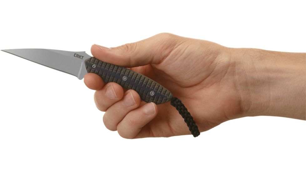 CRKT Folts SPEW Small Pocket Everyday Fixed Blade Knife, Wharncliffe, Razor Edge 2388