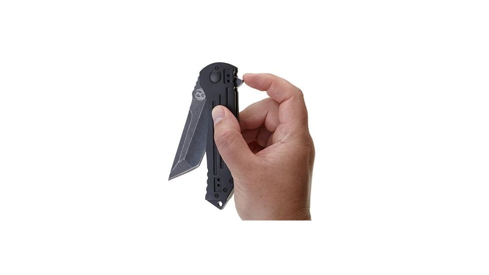 CRKT FRAME LOCK WITH BLADE FLIPPER-BLACK, Black, 4 R2101K