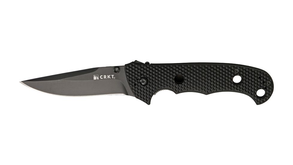 CRKT Hammond Cruiser Folding Knife, 3.75in, Black Stainless Clip Point, Black Zytel Handle CR7904KN