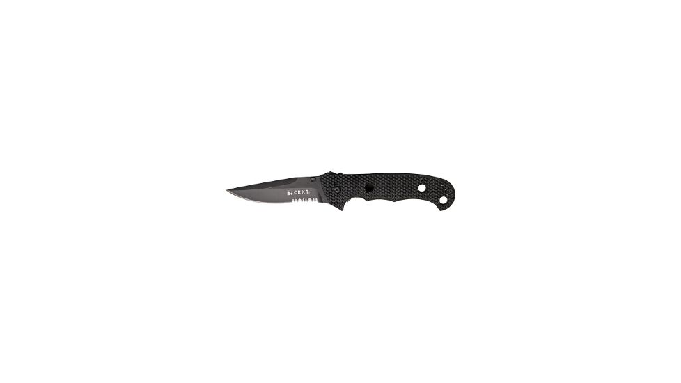 CRKT Hammond Cruiser Folding Knife, 3.75in, Serrated Clip Point, Black Zytel Handle CR7914KN