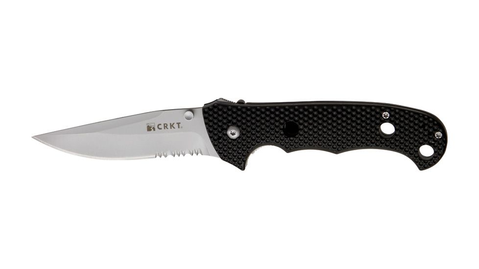 CRKT Hammond Cruiser Folding Knife,Serrated Clip Point, Black Textured Zytel Handle CR7914