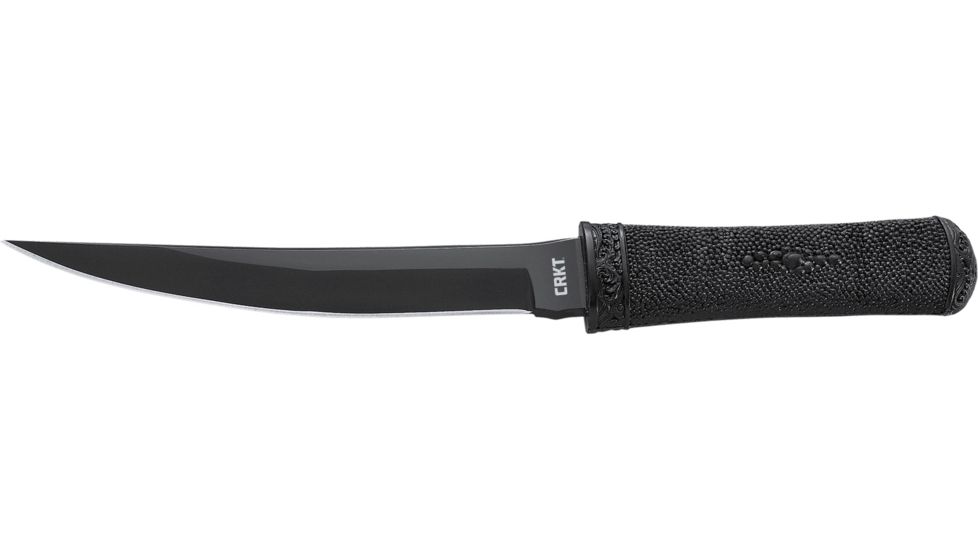 CRKT Hissatsu Fixed Blade Knife - Brush Finished Blade, Nylon Sheath 2907