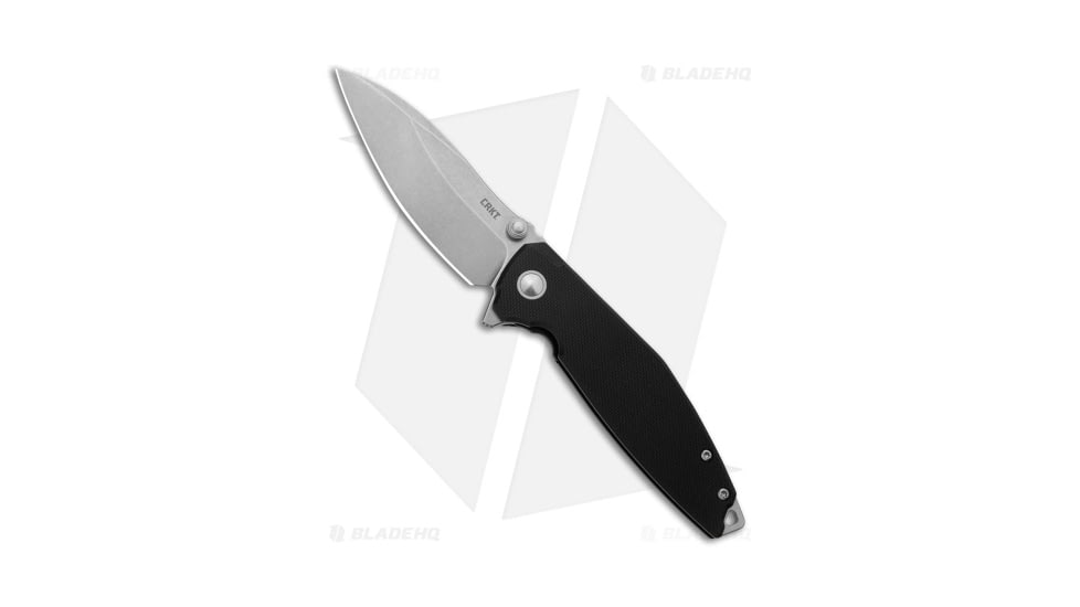 CRKT Ibis Folding Knife, 3.09in, D2, Drop Point Blade, G10 Black Handle, Steel/Black, 7.25in, BHQ-210139