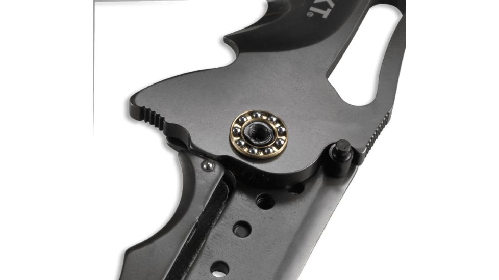 CRKT Ikoma Fossil - 3.96in. Black Blade w/ Veff Serrations, IKBS, Stainless Steel &amp; G10 Scales, Clip 5471K