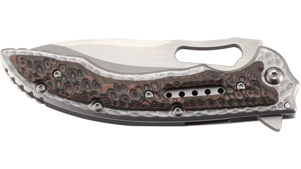 CRKT Ikoma Fossil - 3.96in. Plain Blade, IKBS, Stainless Steel &amp; G10 Scales, Clip 5470