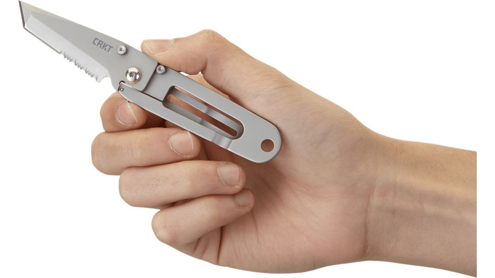 CRKT K.I.S.S. Knife - Satin, Tanto Blade, Combo Edge 5510