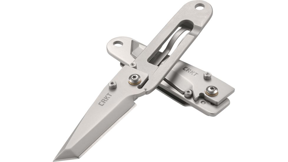 CRKT K.I.S.S. Knife - Satin, Tanto Blade, Razor-Sharp Edge 5500