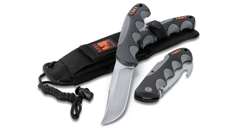 CRKT Kommer Free Range Knife - Drop Point/Gut Hook Fixed Blade 2042