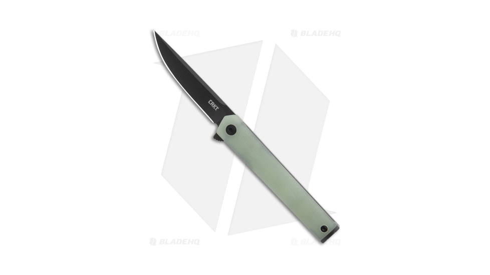 CRKT Limited Edition CEO Compact Folding Knife, 2.625in, Sandvik 14C28N, Normal Blade, G10 Jade Handle, Black/Jade, 6.125in, BHQ-141608
