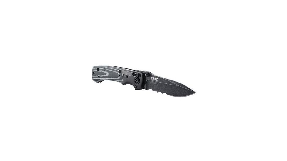 CRKT LOCKING LINER WITH THUMB STUD-BLACK, Black and Gray, 4 R2002K
