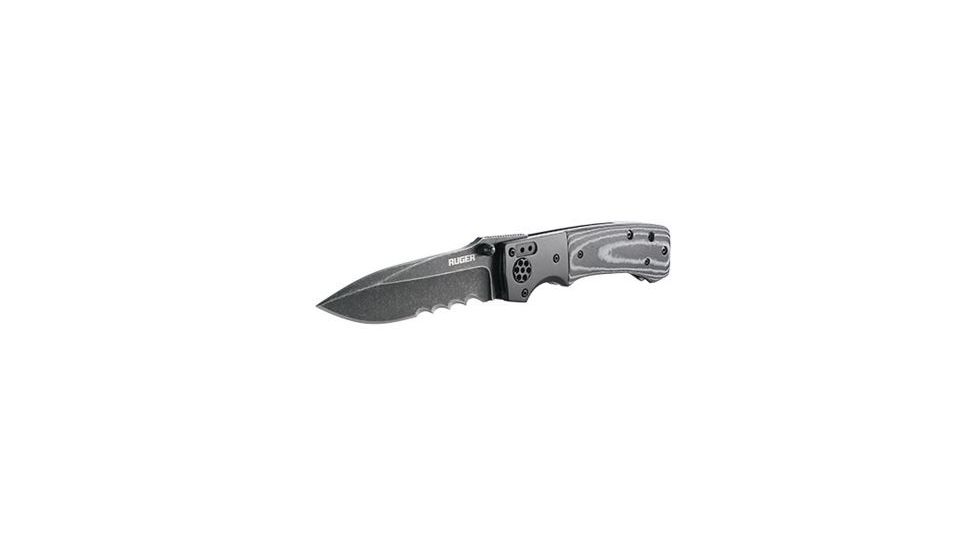 CRKT LOCKING LINER WITH THUMB STUD-BLACK, Black and Gray, 4 R2002K