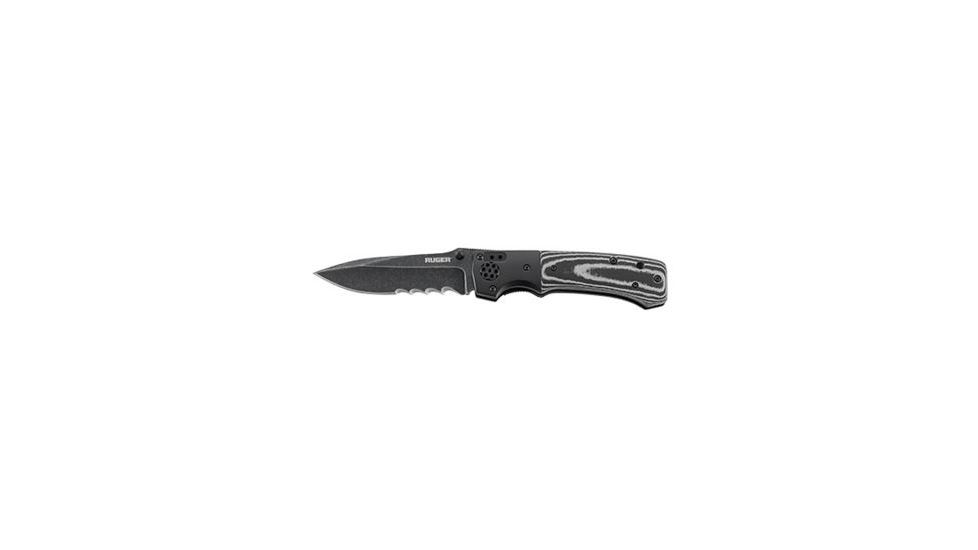 CRKT LOCKING LINER WITH THUMB STUD-BLACK, Black and Gray, 4 R2002K