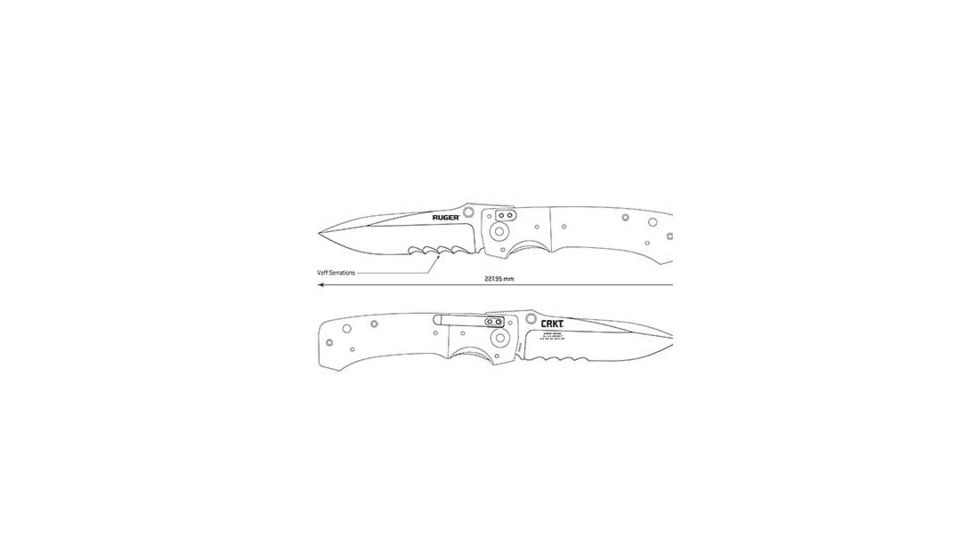 CRKT LOCKING LINER WITH THUMB STUD-BLACK, Black and Gray, 4 R2002K