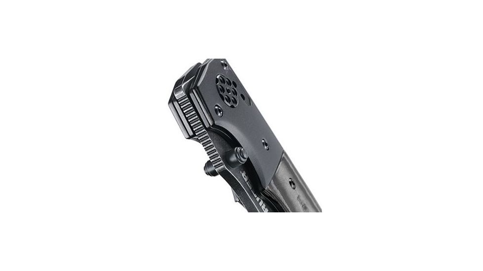 CRKT LOCKING LINER WITH THUMB STUD-BLACK, Black and Gray, 4 R2001K