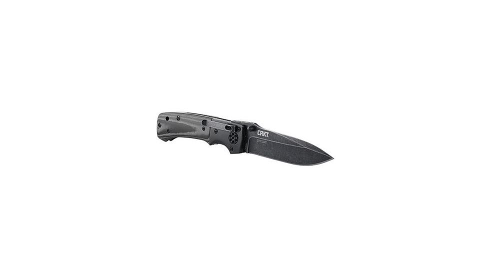 CRKT LOCKING LINER WITH THUMB STUD-BLACK, Black and Gray, 4 R2001K