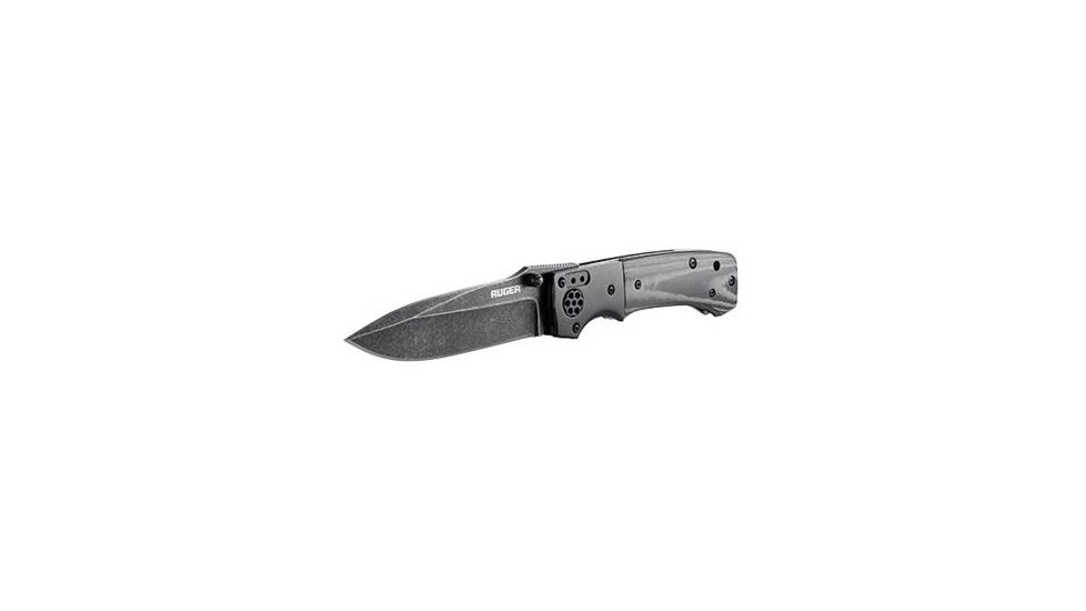 CRKT LOCKING LINER WITH THUMB STUD-BLACK, Black and Gray, 4 R2001K