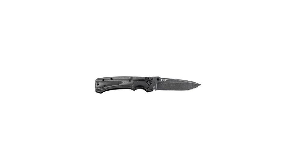 CRKT LOCKING LINER WITH THUMB STUD-BLACK, Black and Gray, 4 R2001K