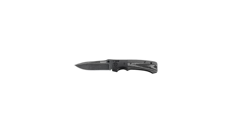 CRKT LOCKING LINER WITH THUMB STUD-BLACK, Black and Gray, 4 R2001K