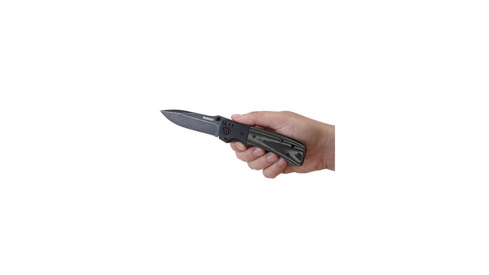 CRKT LOCKING LINER WITH THUMB STUD-BLACK, Black and Gray, 4 R2001K
