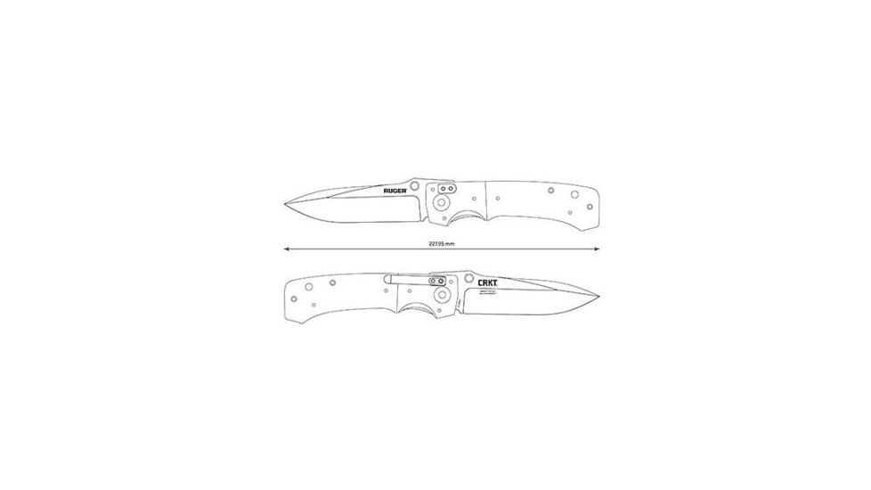 CRKT LOCKING LINER WITH THUMB STUD-BLACK, Black and Gray, 4 R2001K