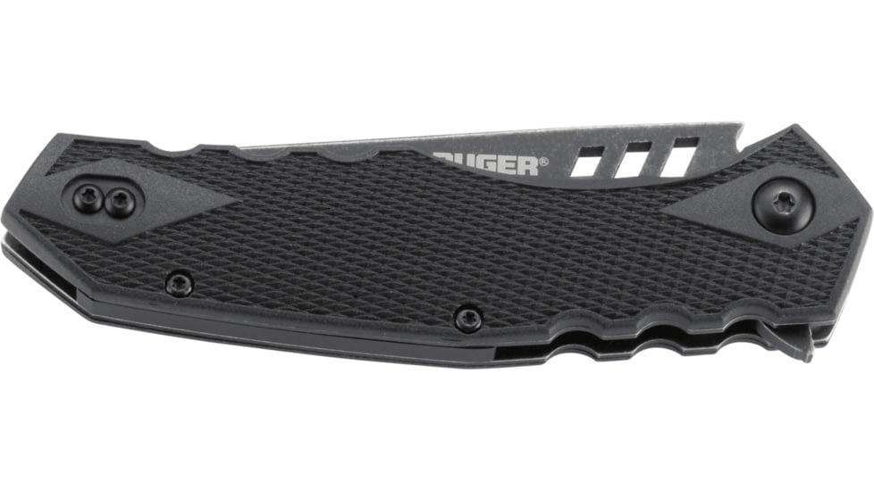 CRKT LOCKING LINER WITH BLADE FLIPPER, Compact Tanto, Flat Top Serrations, Black and Gray, 3.25 R1706K