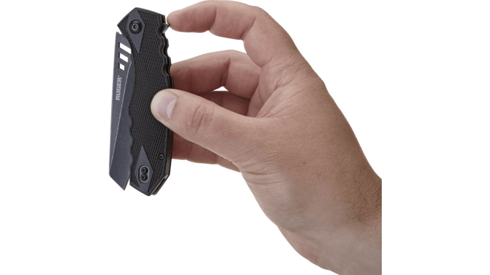 CRKT LOCKING LINER WITH BLADE FLIPPER, Compact Tanto, Flat Top Serrations, Black and Gray, 3.25 R1706K