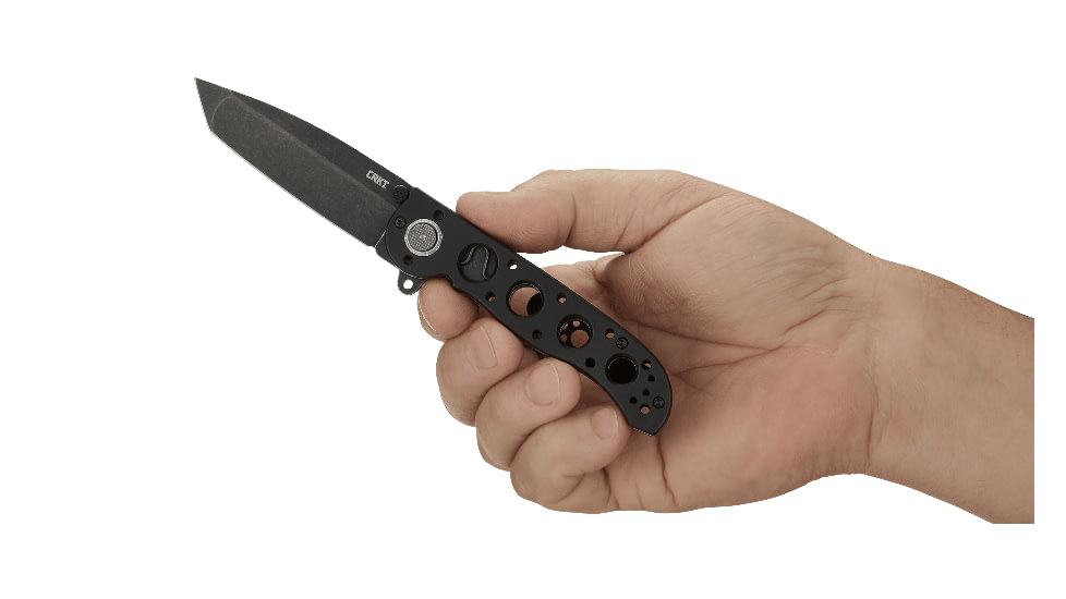 CRKT M16-02DB Folding Knife, 3.1in, D2 Blade, Plain Edge Tanto, Black w/Deadbolt Lock, M16-02DB