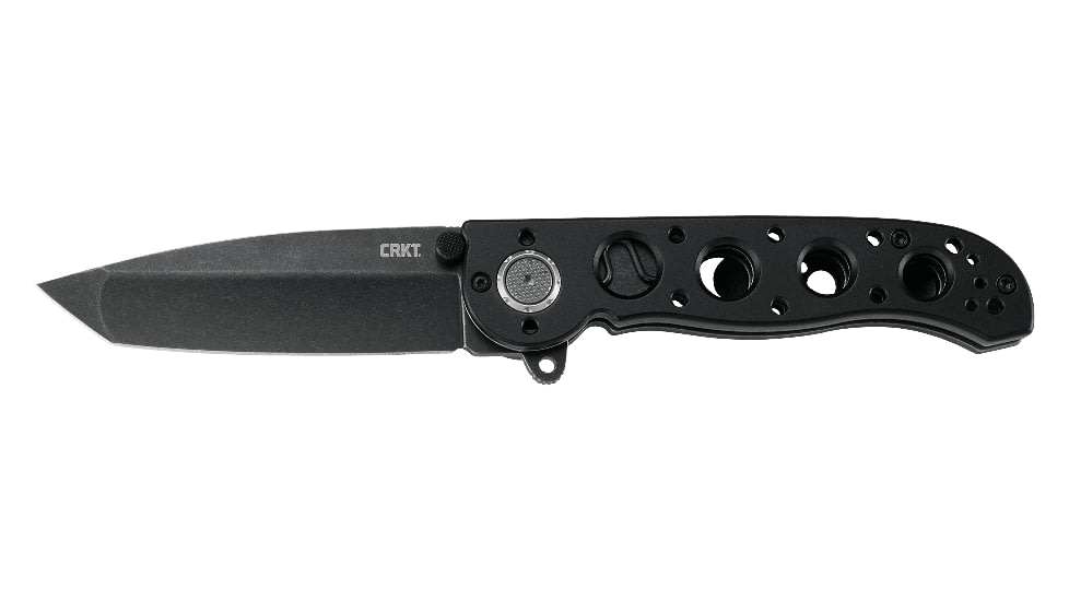 CRKT M16-02DB Assisted Opening Folding Knife, 3.1in, D2 Blade, Tanto, Black Aluminum Handle w/Deadbolt Lock, Black, M16-02DB