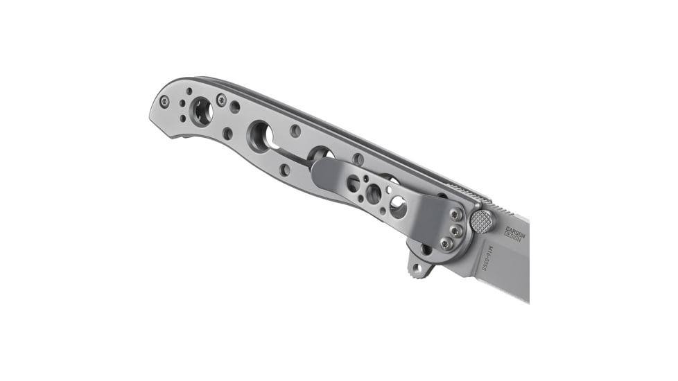 CRKT M16-03SS 3.54in Folding Knife, Spear Point, Plain Bead Blasted 12C27 Sandvik Blade, Stainell Steel Handle, M16-03SS