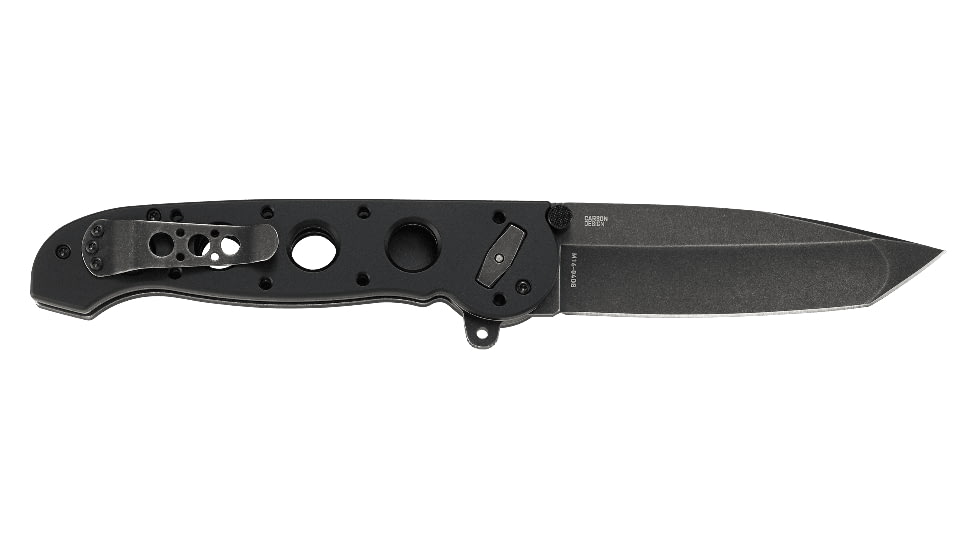 CRKT M16-04DB 3.89in Folding Knife, Plain, Stonewash D2 Steel Blade, Black Aluminum Handle, M16-04DB