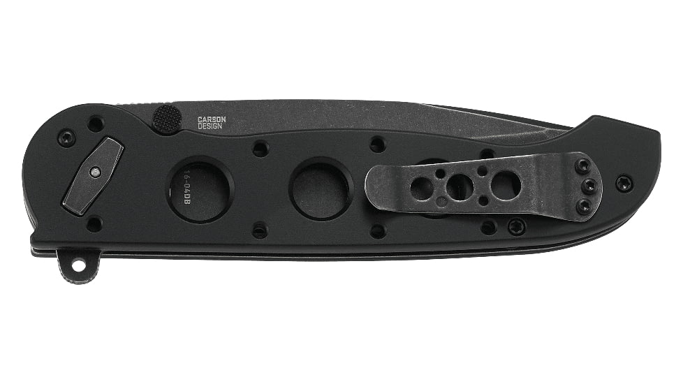 CRKT M16-04DB 3.89in Folding Knife, Plain, Stonewash D2 Steel Blade, Black Aluminum Handle, M16-04DB
