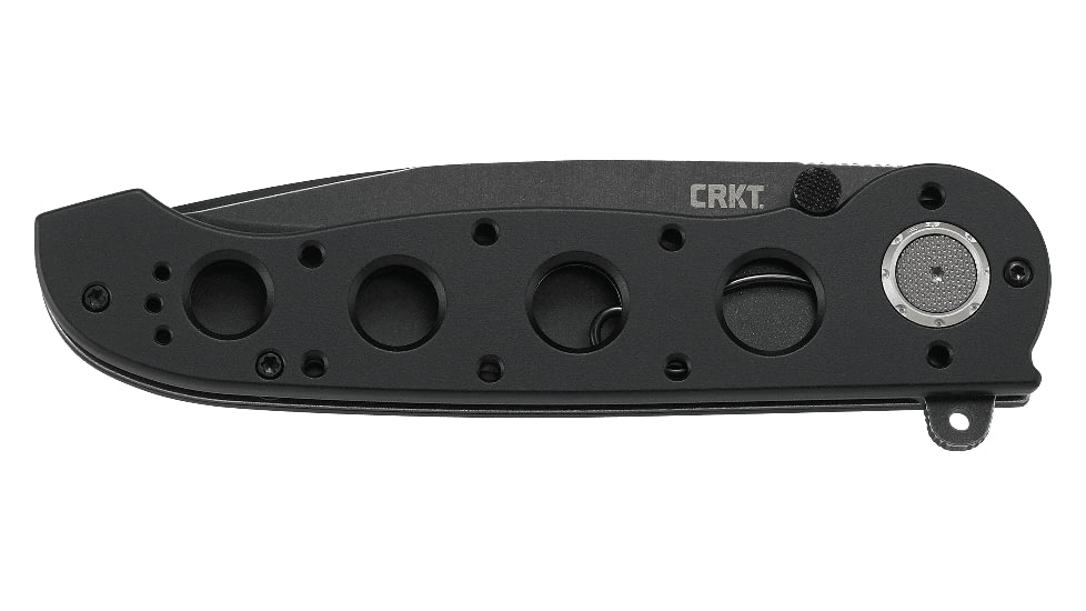 CRKT M16-04DB 3.89in Folding Knife, Plain, Stonewash D2 Steel Blade, Black Aluminum Handle, M16-04DB