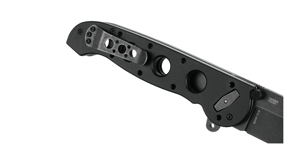 CRKT M16-04DB 3.89in Folding Knife, Plain, Stonewash D2 Steel Blade, Black Aluminum Handle, M16-04DB