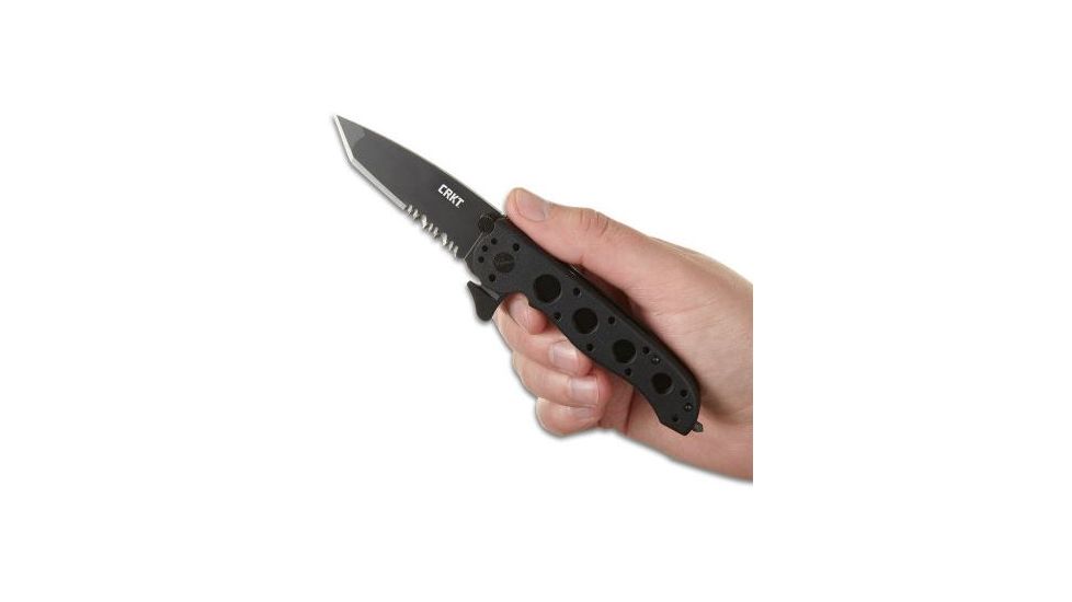CRKT M16-12 Glass Filled Nylon Law Enforcement - Tanto, Triple-point Serrations, Black Glass Filled Nylon Handle, Lawks - M16-12ZLEKC