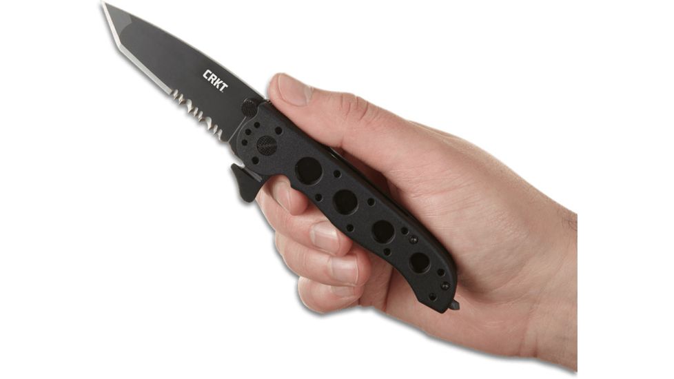 CRKT M16-12 Law Enforcement Tanto Folding Knife, Triple Point Serrations, M16-12ZLEK