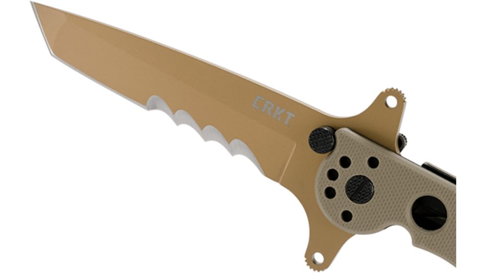 CRKT M16-13 Carson Special Forces Desert Tanto Folding Knife, Tan Finish M16-13DSFG