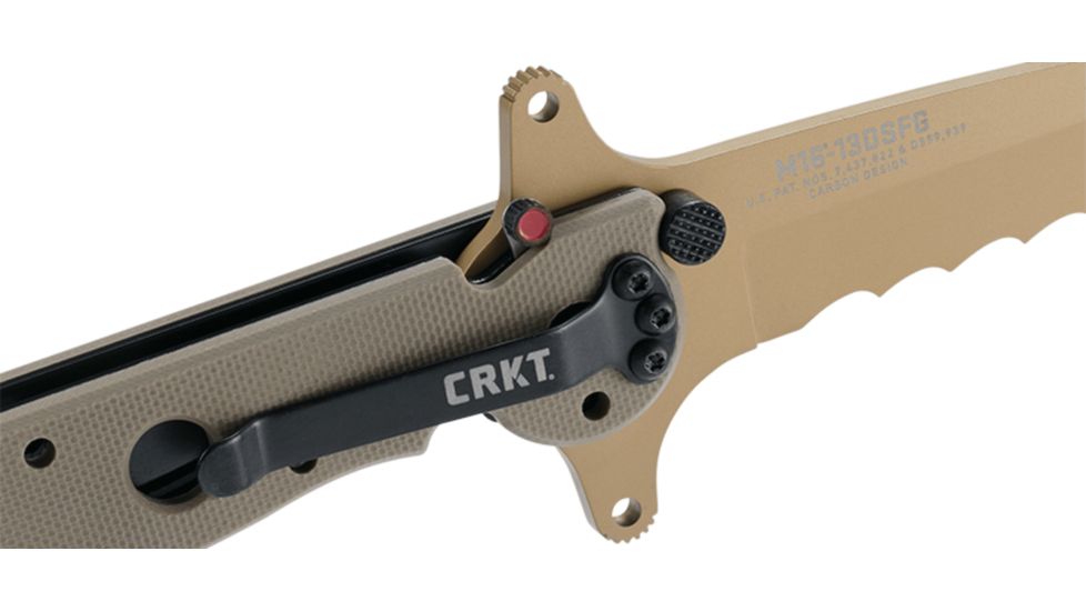 CRKT M16-13 Carson Special Forces Desert Tanto Folding Knife, Tan Finish M16-13DSFG