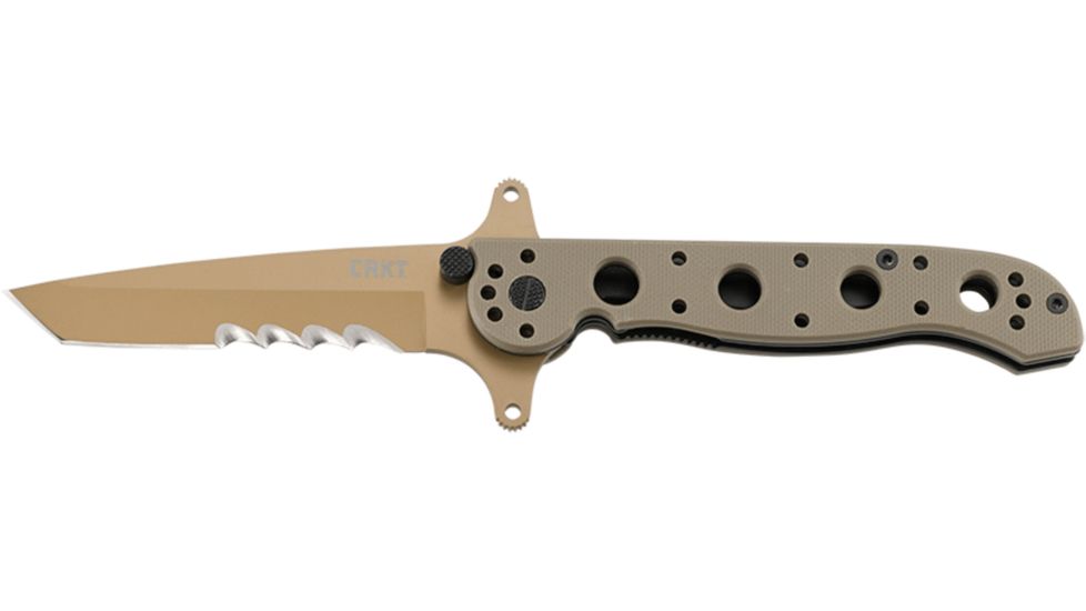 CRKT M16-13 Carson Special Forces Desert Tanto Folding Knife, Tan Finish M16-13DSFG