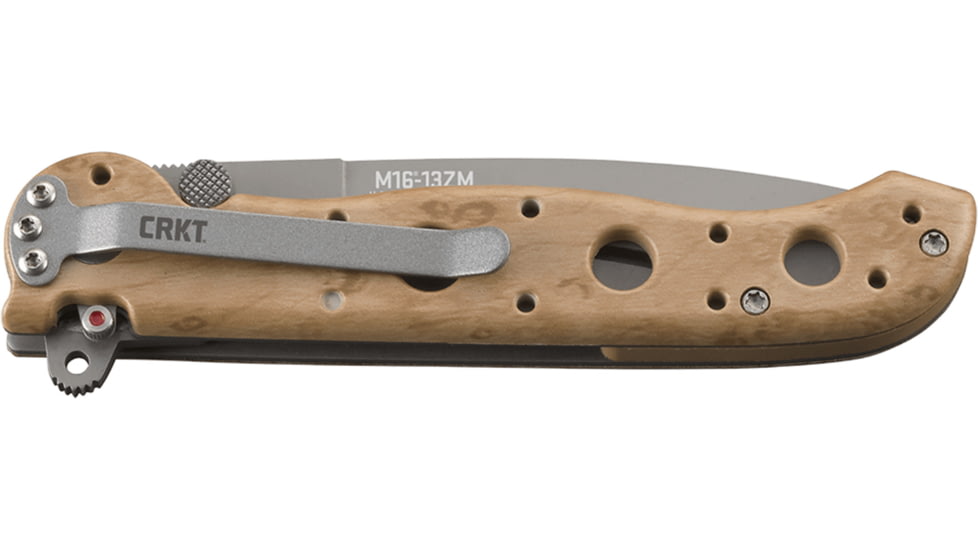 CRKT M16-13 Desert Camo Spear Point Folding Knife, Triple Point Serrations, M16-13ZM