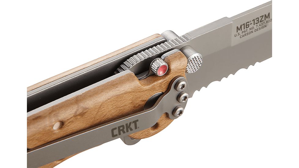 CRKT M16-13 Desert Camo Spear Point Folding Knife, Triple Point Serrations, M16-13ZM
