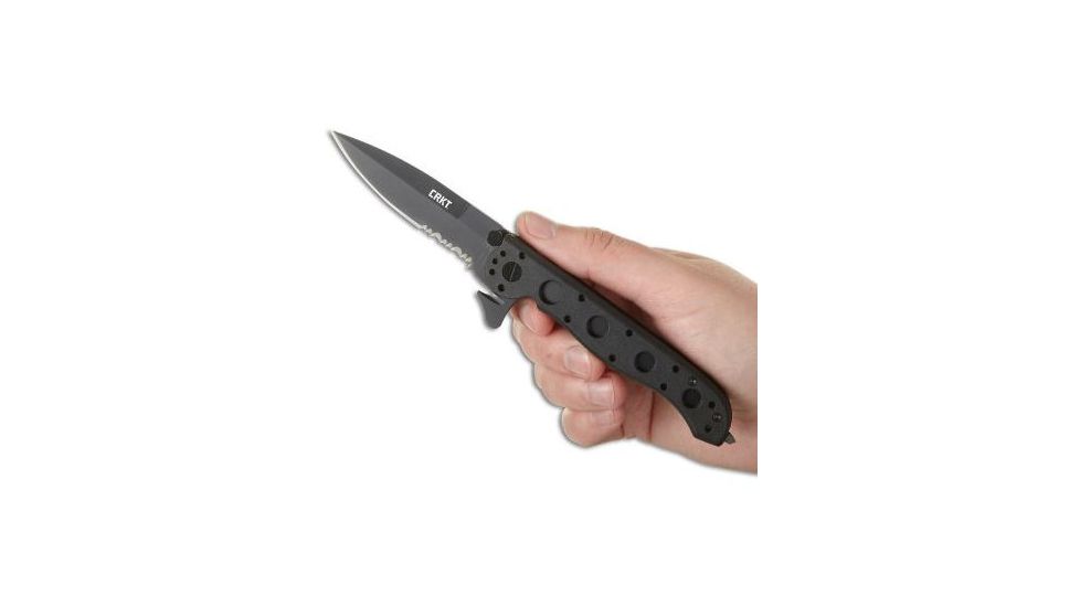 CRKT M16-13 Glass Filled Nylon Law Enforcement - Spear Point, Triple-point Serrations, Black Glass Filled Nylon Handle, Lawks - M16-13ZLEKC