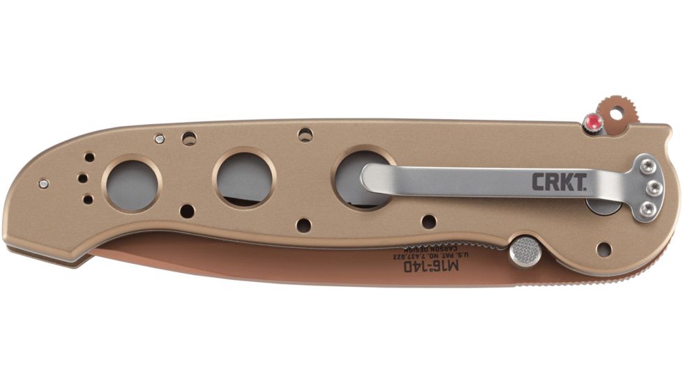 CRKT M16-14 Big Dog Desert Tanto Copper Folding Knife, Triple Point Serrations, M16-14D
