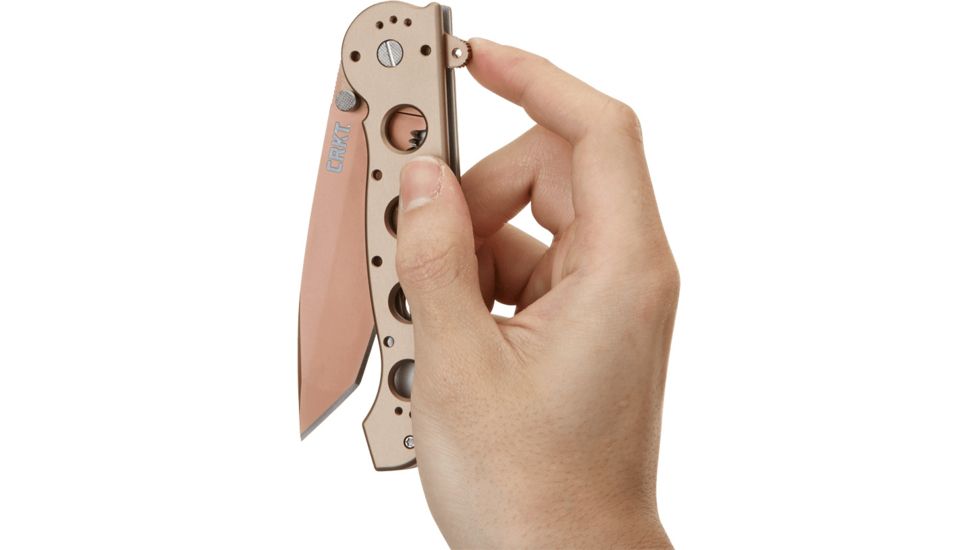 CRKT M16-14 Big Dog Desert Tanto Copper Folding Knife, Triple Point Serrations, M16-14D