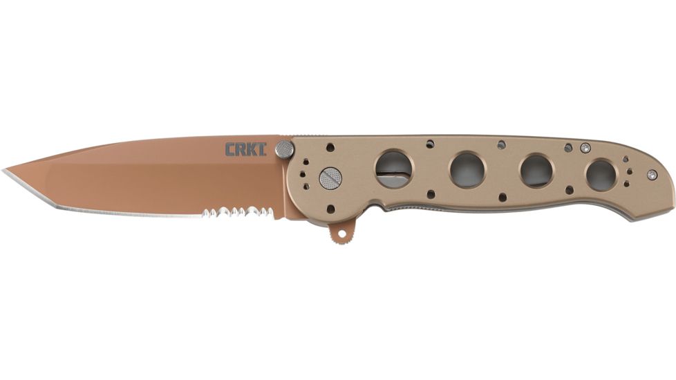 CRKT M16-14 Big Dog Desert Tanto Copper Folding Knife, Triple Point Serrations, M16-14D