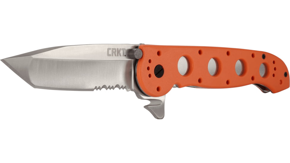 CRKT M16-14 Big Dog Pro Tanto Folder Knife, ER - Orange Handle, Satin Blade, Triple Point Serrations, M16-14ZER