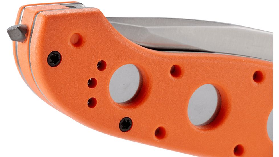 CRKT M16-14 Big Dog Pro Tanto Folder Knife, ER - Orange Handle, Satin Blade, Triple Point Serrations, M16-14ZER
