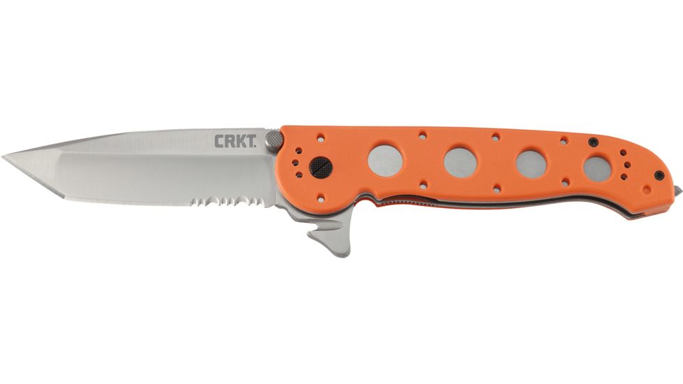 CRKT M16-14 Big Dog Pro Tanto Folder Knife, ER - Orange Handle, Satin Blade, Triple Point Serrations, M16-14ZER