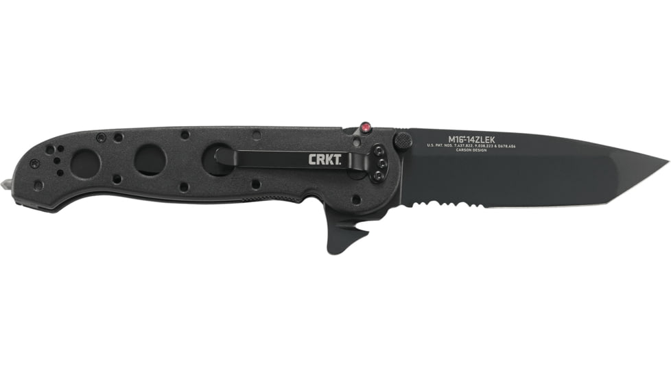 CRKT M16-14 Big Dog Pro Tanto Folder Knife, LE - Black Handle, Black Blade, Triple Point Serrations, M16-14ZLEK